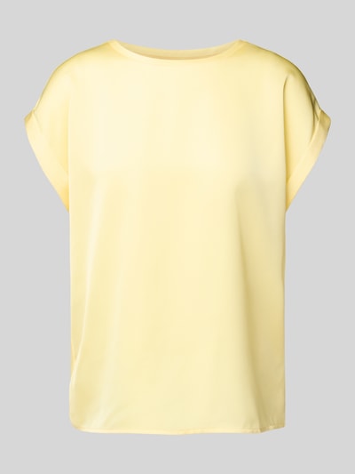 Vila Blouseshirt met geribde ronde hals, model 'ELLETTE' Geel - 2