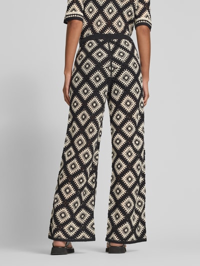 Jake*s Collection Stoffhose mit Häkelspitze und elastischem Bund Black 5