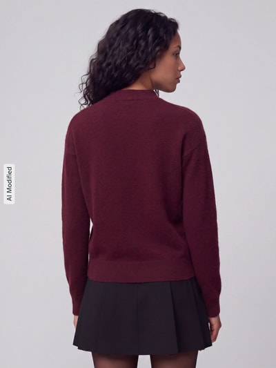 Jake*s Casual Regular Fit Pullover aus reinem Kaschmir Pflaume 5