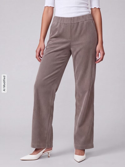 MAC Weite Hose mit Viskose-Anteil Modell 'CHIARA' Taupe 4
