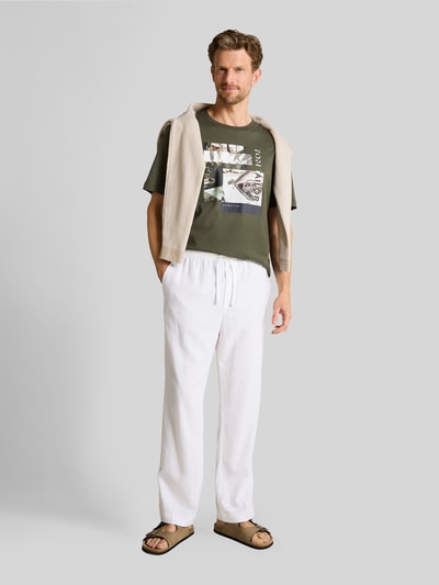 Tom Tailor Regular Fit T-Shirt aus reiner Baumwolle Oliv 1