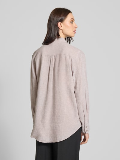 Vero Moda Bluzka lniana o pudełkowym kroju z karczkiem model ‘LINN’ Écru 5