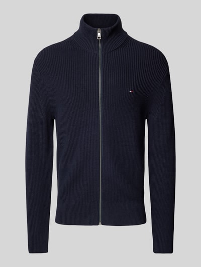 Tommy Hilfiger Strickjacke mit geripptem Stehkragen Marine 2