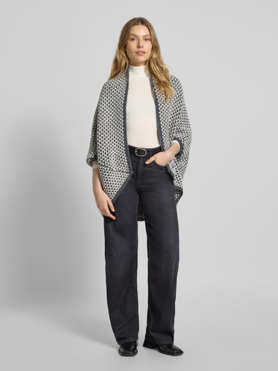 OPUS Poncho met knoopsluiting, model 'Amaryllis boho' Middengrijs - 1