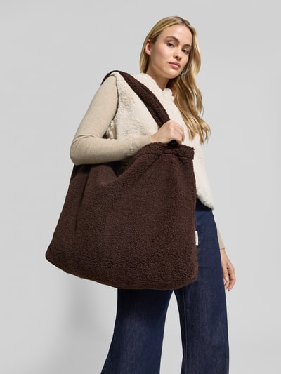 Studio Noos Shopper z futerka typu teddy model 'Mom' Ciemnobrązowy 1