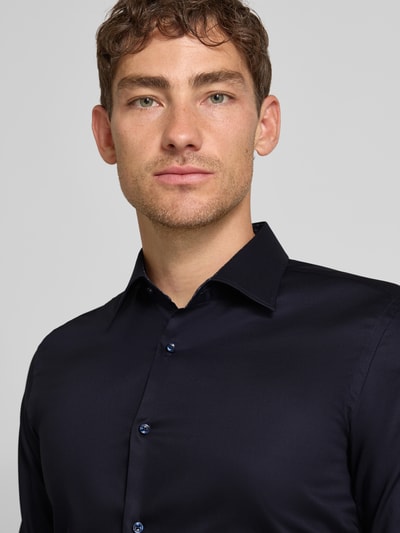 BOSS Slim fit zakelijk overhemd met extra lange mouwen, model 'HANK' Marineblauw - 3