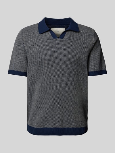 Jack & Jones Premium Regular Fit Poloshirt mit V-Ausschnitt Modell 'CEASTON' Dunkelblau 2