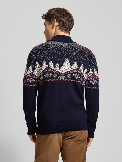 Dale of Norway Gebreide pullover met ribboorden, model 'Dale' Marineblauw - 5