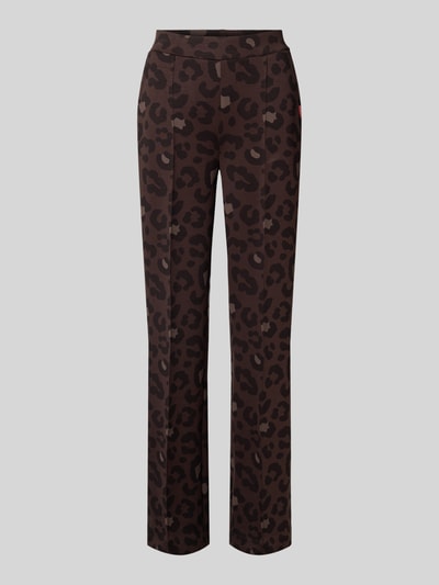 Milano Italy Spodnie sportowe ze wzorem na całej powierzchni i elastycznym pasem Czekoladowy 2