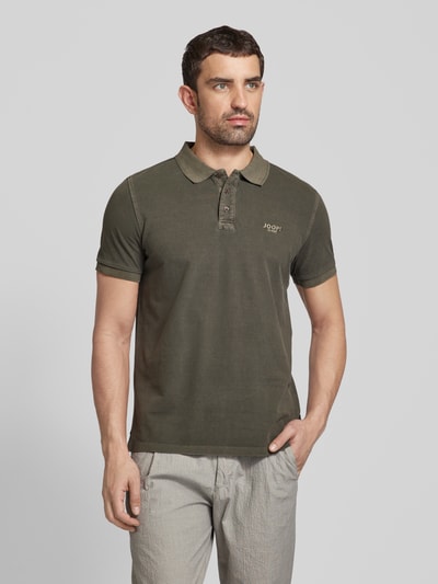 JOOP! Jeans Regular fit poloshirt in effen design, model 'Ambrosio' Donkergroen - 4