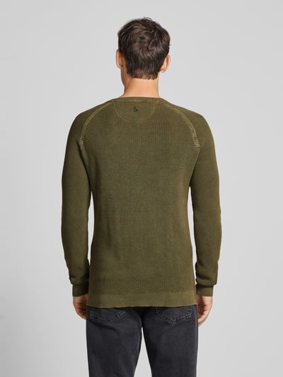 Colours & Sons Gebreide pullover met ribboorden Olijfgroen - 5