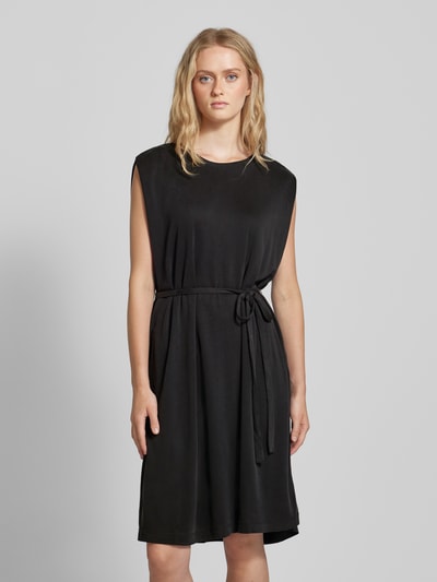 MSCH Copenhagen Knielanges Kleid mit Bindegürtel Modell 'Juniper' Black 4