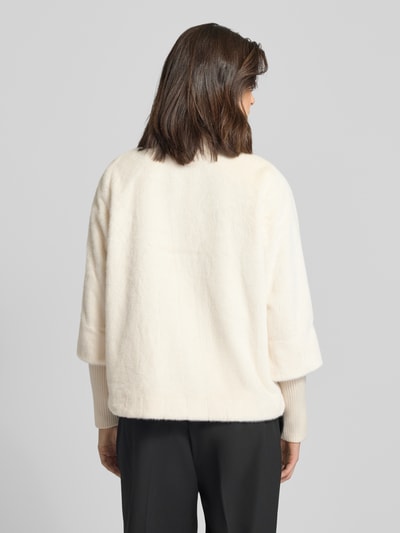 Zero Jack van imitatiebont met opstaande kraag Ecru - 5