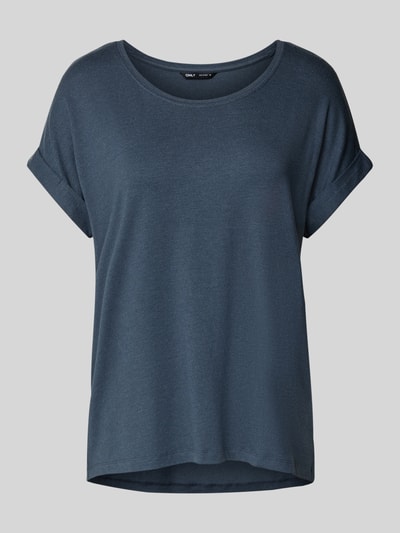 Only Relaxed Fit T-Shirt aus Viskose-Mix Modell 'MOSTER' Rauchblau 2