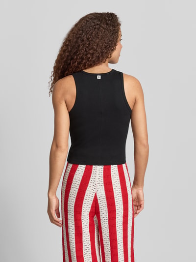 Karo Kauer Tanktop mit Rundhalsausschnitt und Label-Patch Black 5