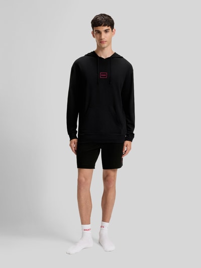 HUGO bluza rozpinana o kroju regular fit z mieszanki bawełny model 'Laze Hoodie' Czarny 1