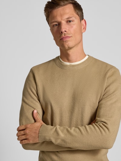 Casual Friday Regular fit gebreide pullover met ronde hals, model 'Heine' Beige - 3
