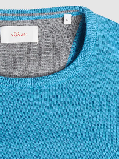 s.Oliver RED LABEL Strickpullover mit Label-Stitching Royal 2