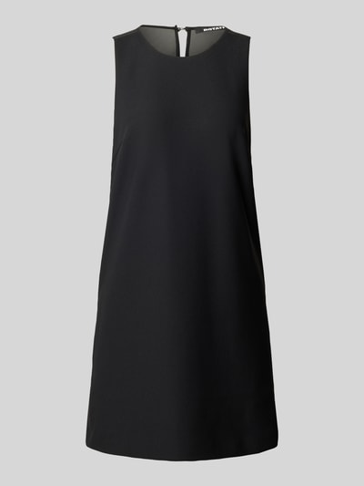Produktfoto, schwarzes Relaxed Fit Kleid in Knielänge von ROTATE, ärmellos, Rundhalsausschnitt, elastischer Material-Mix, glatte Textur