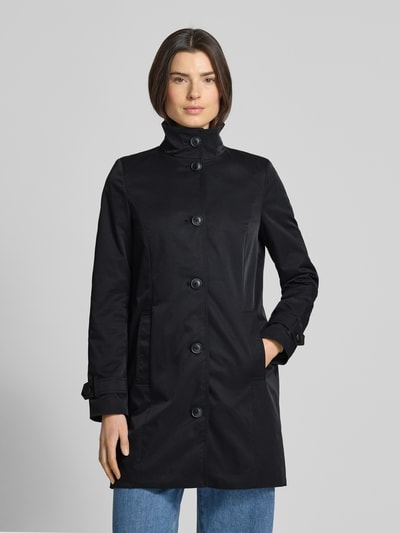 Christian Berg Woman Selection Trenchcoat mit Stehkragen und Ärmelriegeln Black 4