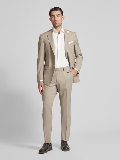 Carl Gross Regular Fit Anzughose mit Bügelfalten Modell 'Sendrik' Beige Melange 1