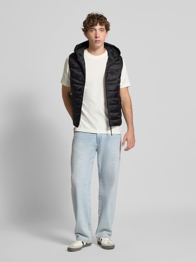 Jack & Jones Kamizelka pikowana z kapturem i wpuszczanymi kieszeniami Czarny 1