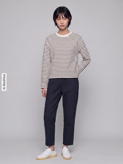 s.Oliver RED LABEL Relaxed Fit Sweatshirt aus Viskose-Mix  Offwhite 1