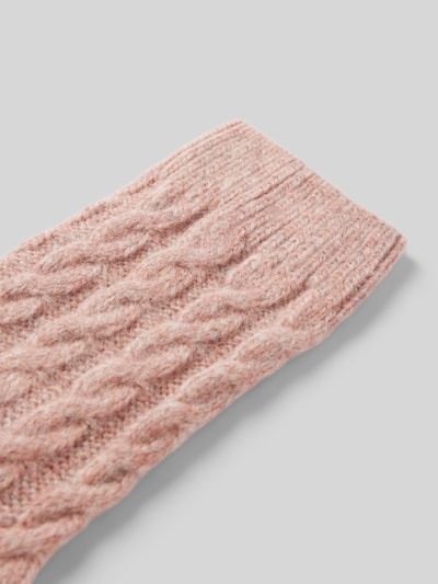 camano Socken mit Zopfmuster Rosa 2