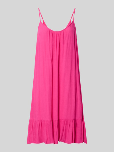 Produktfoto, Minikleid aus Viskose mit tiefem Rückenausschnitt von Shiwi, A-Linie, Modell 'Ibiza Dress Solid', rein pink, strukturierte Oberfläche