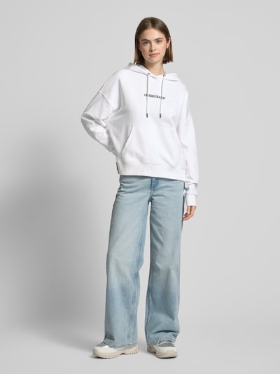 Guess Jeans Oversized Hoodie mit Kapuze Weiss 1