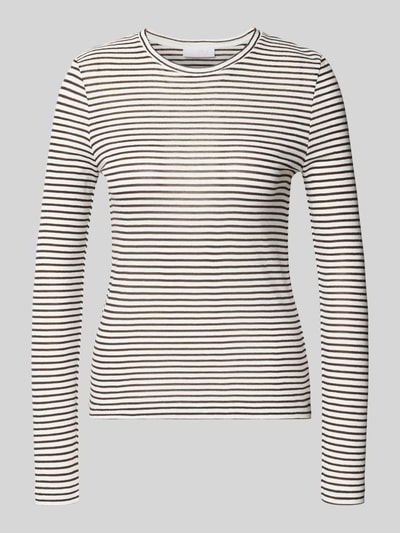 Rich & Royal Shirt met lange mouwen en geribde ronde hals Donkerbruin - 2