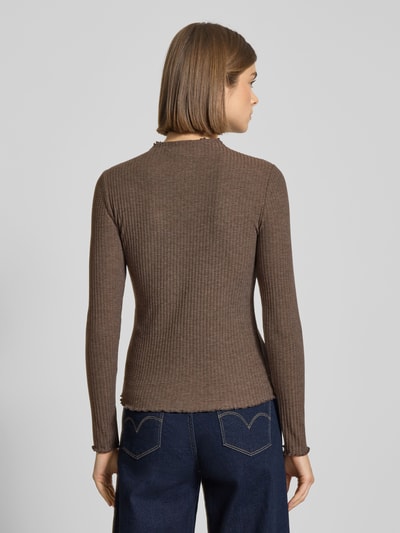 Only Comfort Fit Langarmshirt mit Viskose-Anteil Modell 'EMMA' Schlamm Melange 5