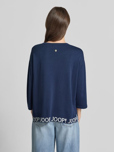 JOOP! Strickpullover mit Label-Details und 3/4-Arm Modell 'Kussa' Marine 5