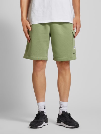 Nike Szorty z dzianiny dresowej z wyhaftowanym logo Khaki 4