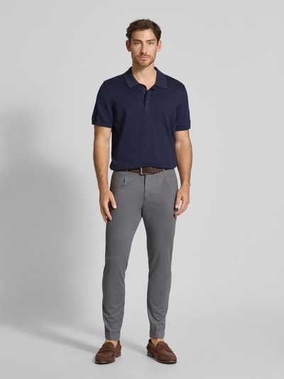 Baldessarini Tapered Fit Bundfaltenhose mit Tunnelzug Modell 'Cross-1' Silber Melange 1