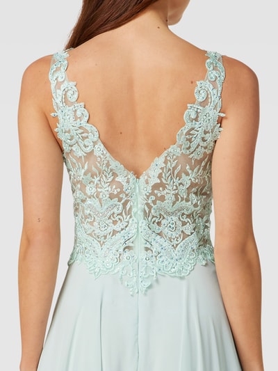 Mascara Abendkleid mit floralen Stickereien Mint 3