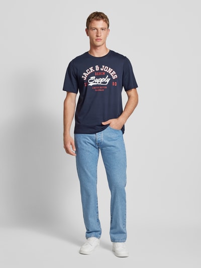 Jack & Jones T-Shirt mit Label-Print Dunkelblau 1