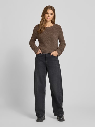 Marc O'Polo Regular Fit Strickpullover aus Schurwoll-Mix mit Alpaka-Anteil Dunkelbraun 1