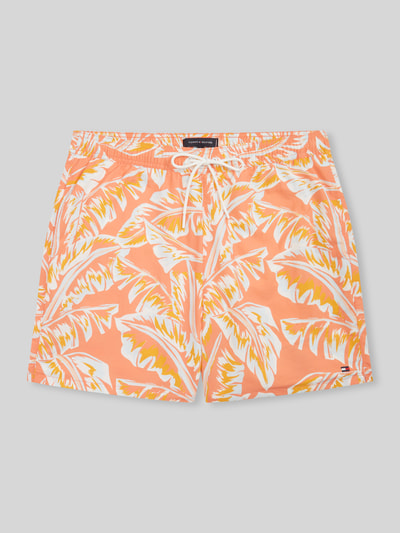 Tommy Hilfiger Regular Fit Badeshorts mit Allover-Muster Orange 2