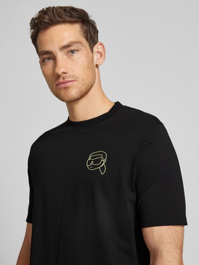 Karl Lagerfeld T-shirt z nadrukiem z logo Czarny 3