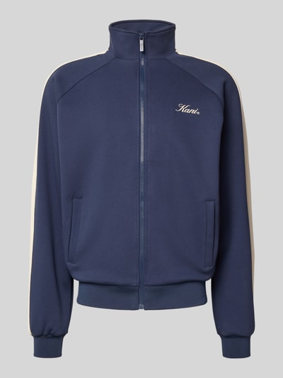 KARL KANI Sweatjacke mit Label-Print und Eingrifftaschen Dunkelblau 2