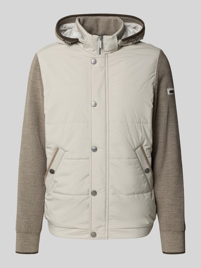 bugatti Gebreid jack met capuchon Zand - 2