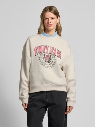 Tommy Jeans Sweatshirt mit Label-Print Offwhite 4