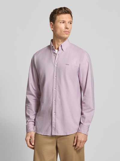 BOSS Orange Regular fit vrijetijdsoverhemd van Oxford-katoen, model 'RICKERT' Roze - 4