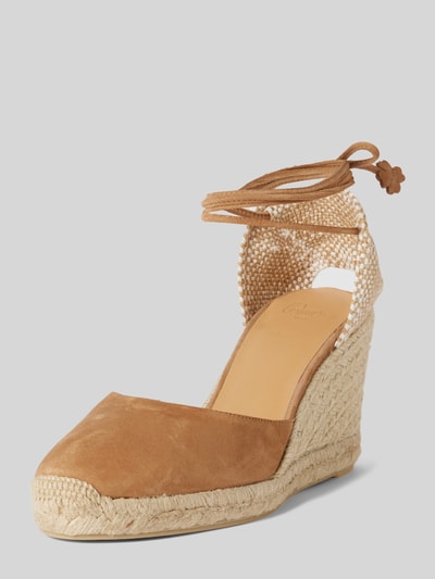 Castañer Buty na koturnie z mieszanki skóry model ‘CARINA’ Camel 1