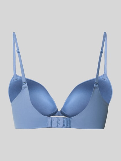 Produktfoto, Push Up BH mit verstellbaren Trägern von Calvin Klein Underwear in Hellblau, elastischer Material-Mix, Haken-Verschluss, Logo-Detail