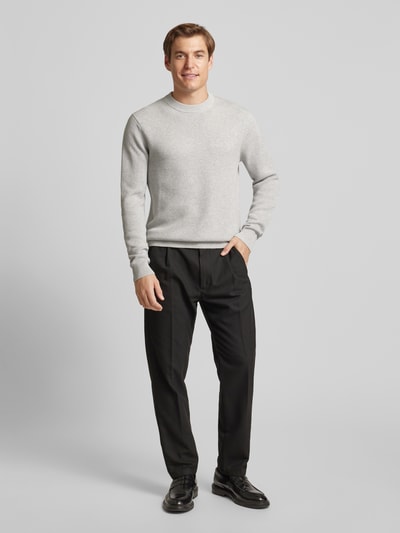 SELECTED HOMME Gebreide pullover met ribboorden, model 'DANE' Lichtgrijs gemêleerd - 1