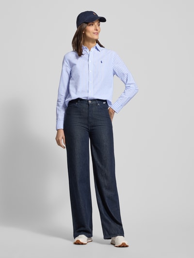 Polo Ralph Lauren Regular fit overhemdblouse van mix van katoen en linnen Lichtblauw - 1