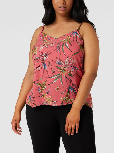 ONLY CARMAKOMA PLUS SIZE Top mit floralem Allover-Muster Rot 4