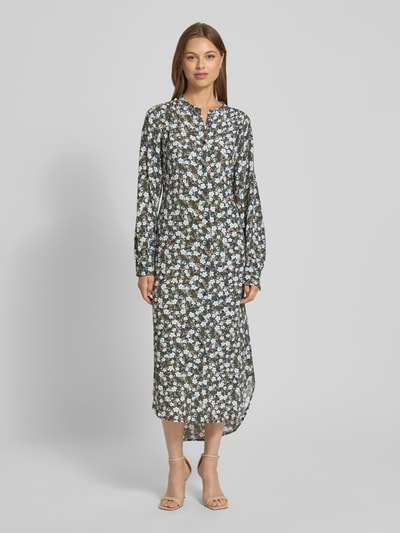 Gant Długa sukienka z czystej wiskozy z kwiatowym nadrukiem na całej powierzchni Jasnozielony 4